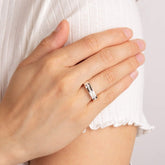 1/2 Channel Set Band Ring with Cubic Zirconia